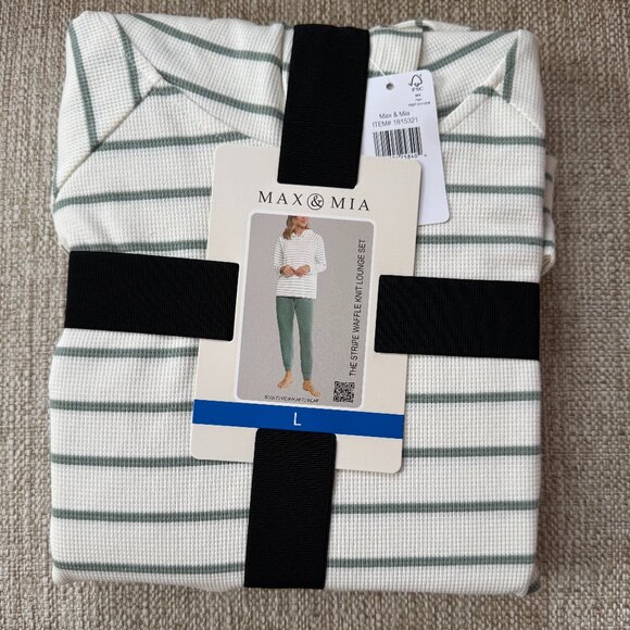Max and Mia Ladies Waffle Knit Lounge Set New with Tags - Picture 4 of 5